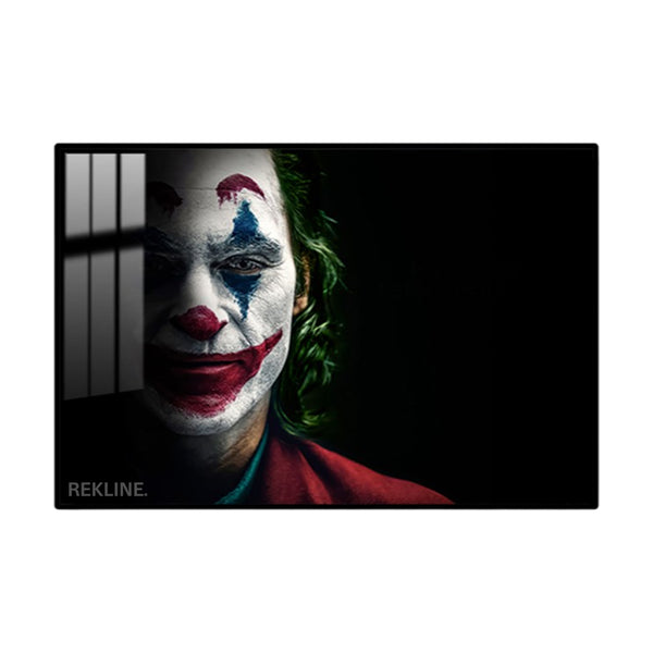 Joker Wall Art | LED Canvas in Gold or Black Frame | 150×100 cm Modern Statement Piece for Bold Interiors | By REKLINE
