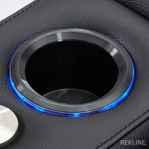 Home Cinema Chair in Black Real Leather | Luxury for Gaming & Movie Theatre Seating | Electric Recliner with 8-Point Massage & Power Headrest | Capri by REKLINE