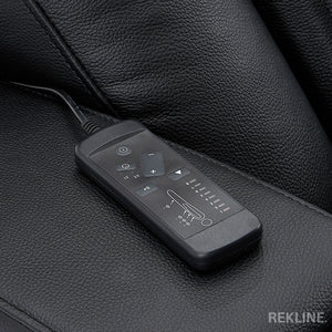 Home Cinema Chair in Black Real Leather | Luxury for Gaming & Movie Theatre Seating | Electric Recliner with 8-Point Massage & Power Headrest | Capri by REKLINE