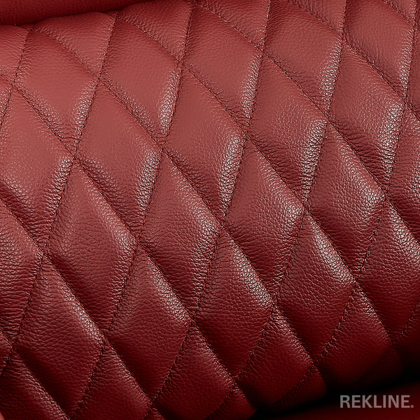 Home Cinema Chair in Red Real Leather | Luxury for Gaming & Movie Theatre Seating | Electric Recliner with Power Headrest & Automatic Lumbar Support | Assisi by REKLINE