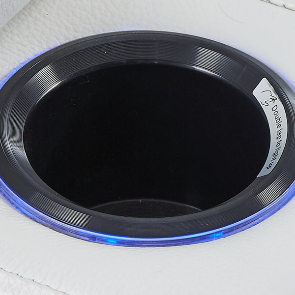 Home Cinema Chair in White Real Leather | Luxury for Gaming & Movie Theatre Seating | Electric Recliner with 8-Point Massage, Heated Seats & Power Headrests | Napoli by REKLINE