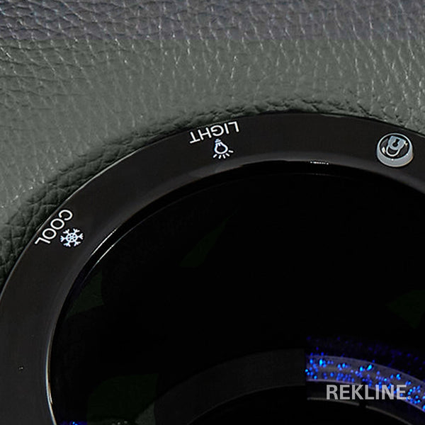 Home Cinema Chair in Grey Real Leather | Luxury for Gaming & Movie Theatre Seating | Electric Recliner with Power Headrest & Automatic Lumbar Support | Assisi by REKLINE