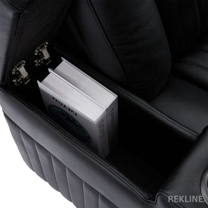 Home Cinema Chair in Black Real Leather | Luxury for Gaming & Movie Theatre Seating | Electric Recliner with 8-Point Massage & Power Headrest | Capri by REKLINE