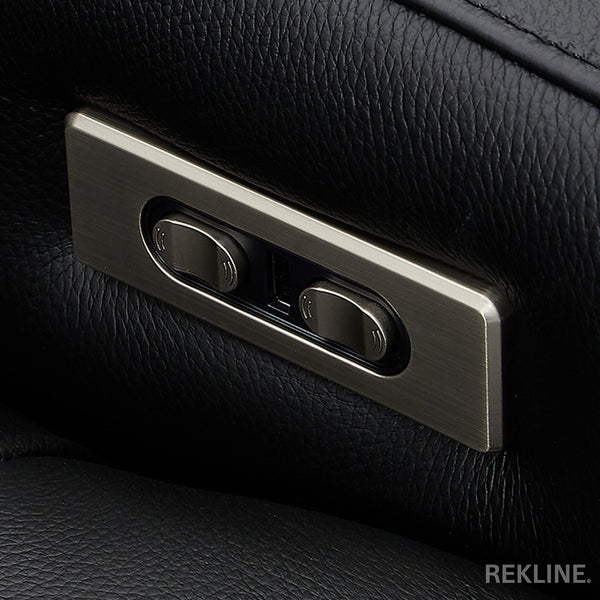 Home Cinema Chair in Black Real Leather | Luxury for Gaming & Movie Theatre Seating | Electric Recliner with 8-Point Massage & Power Headrest | Capri by REKLINE