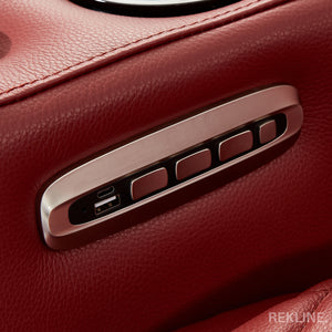 Home Cinema Chair in Red Real Leather | Luxury for Gaming & Movie Theatre Seating | Electric Recliner with Power Headrest & Automatic Lumbar Support | Assisi by REKLINE