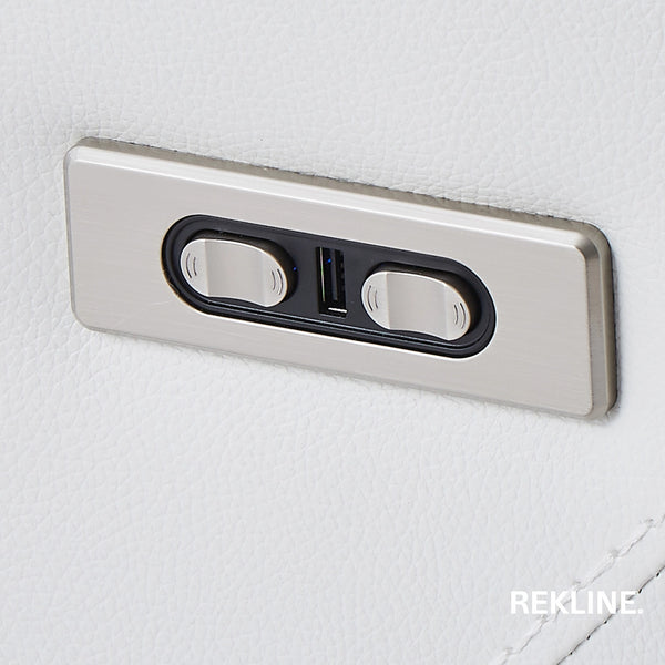 Home Cinema Chair in White Real Leather | Luxury for Gaming & Movie Theatre Seating | Electric Recliner with 8-Point Massage, Heated Seats & Power Headrests | Napoli by REKLINE