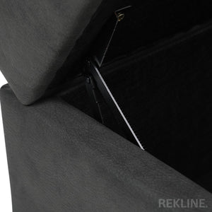 Large Grey Fabric Footstool | Storage Ottoman for Sofa | 49cm H x 66cm W x 56cm L - Square  | Florence by REKLINE