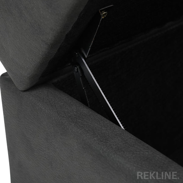 Large Grey Fabric Footstool | Storage Ottoman for Sofa | 49cm H x 66cm W x 56cm L - Square  | Florence by REKLINE