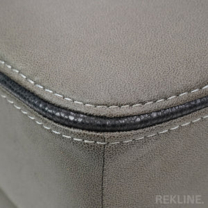 Large Grey Fabric Footstool | Storage Ottoman for Sofa | 49cm H x 66cm W x 56cm L - Square  | Tuscany by REKLINE