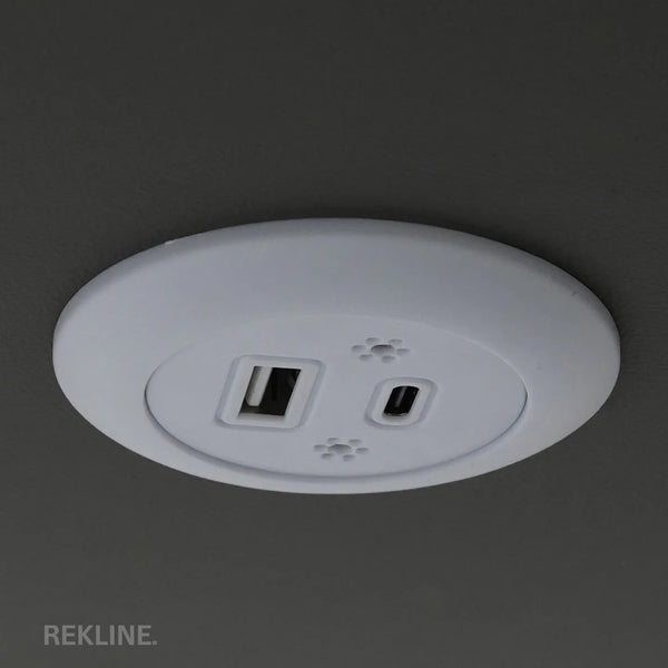 Small Grey 2 Drawer Bedside Table With Lights LED | PIN Locked Drawer | Square Table Glass Top & Built-in Wireless Charger | Bluetooth Modern Nightstand + USBc + Speakers  | Chicago