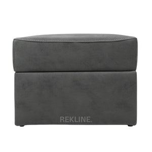 Large Grey Fabric Footstool | Storage Ottoman for Sofa | 49cm H x 66cm W x 56cm L - Square  | Florence by REKLINE