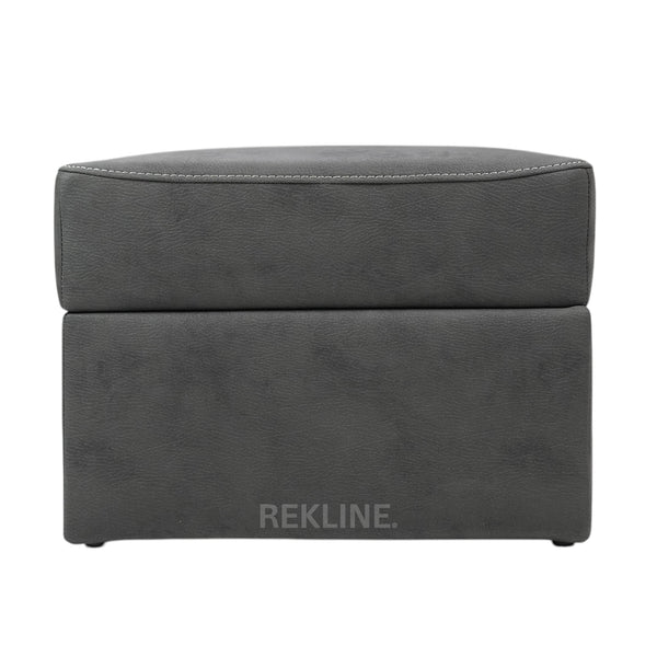 Large Grey Fabric Footstool | Storage Ottoman for Sofa | 49cm H x 66cm W x 56cm L - Square  | Florence by REKLINE
