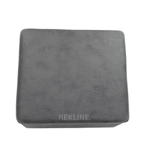 Large Grey Fabric Footstool | Storage Ottoman for Sofa | 49cm H x 66cm W x 56cm L - Square  | Florence by REKLINE