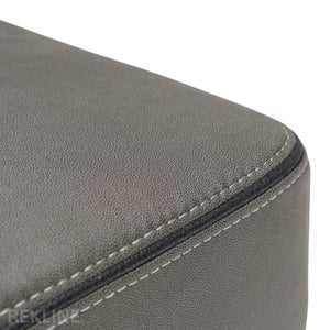 Large Grey Fabric Footstool | Storage Ottoman for Sofa | 49cm H x 66cm W x 56cm L - Square  | Tuscany by REKLINE