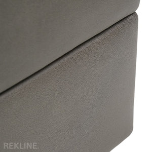 Large Grey Fabric Footstool | Storage Ottoman for Sofa | 49cm H x 66cm W x 56cm L - Square  | Tuscany by REKLINE