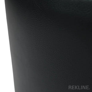 Small Round Black Leather Pouffe Footstool for Sofa | 38cm H x 35cm W | Vaneto Stool by REKLINE