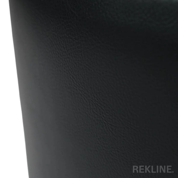 Small Round Black Leather Pouffe Footstool for Sofa | 38cm H x 35cm W | Vaneto Stool by REKLINE