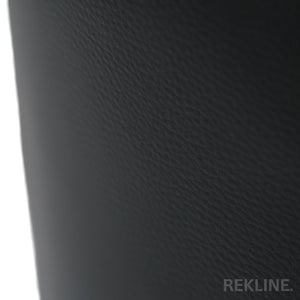 Large Round Black Leather Pouffe Footstool for Sofa | 41cm H x 38cm W | Vaneto Stool by REKLINE