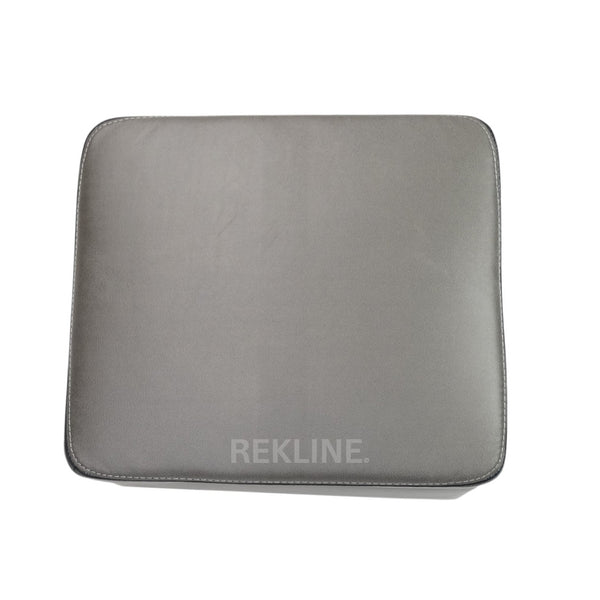 Large Grey Fabric Footstool | Storage Ottoman for Sofa | 49cm H x 66cm W x 56cm L - Square  | Tuscany by REKLINE