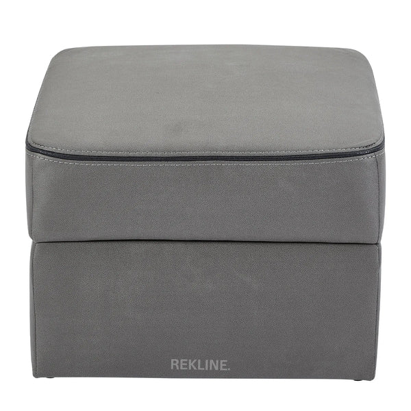 Large Grey Fabric Footstool | Storage Ottoman for Sofa | 49cm H x 66cm W x 56cm L - Square  | Tuscany by REKLINE