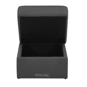 Large Grey Fabric Footstool | Storage Ottoman for Sofa | 49cm H x 66cm W x 56cm L - Square  | Sicily by REKLINE