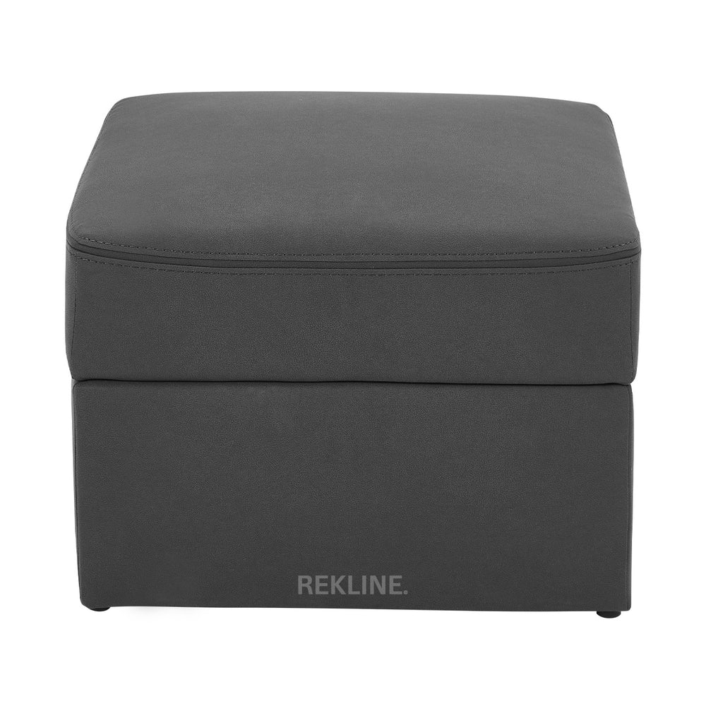 Large Grey Fabric Footstool | Storage Ottoman for Sofa | 49cm H x 66cm W x 56cm L - Square  | Sicily by REKLINE