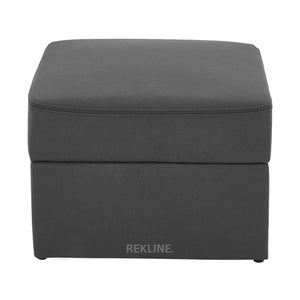 Large Grey Fabric Footstool | Storage Ottoman for Sofa | 49cm H x 66cm W x 56cm L - Square  | Sicily by REKLINE