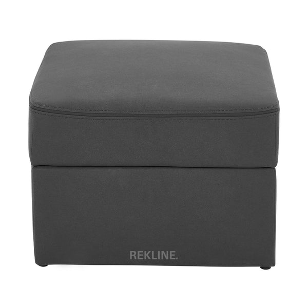 Large Grey Fabric Footstool | Storage Ottoman for Sofa | 49cm H x 66cm W x 56cm L - Square  | Sicily by REKLINE