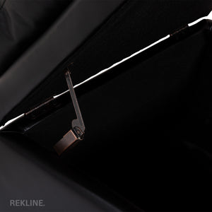 Large Black Leather Footstool | Padded Storage Ottoman for Sofa | 55cm H x 52cm W x 73cm L - Square  | Bari by REKLINE