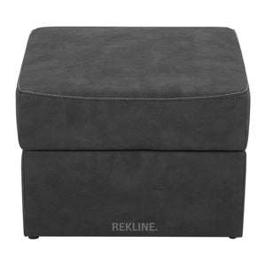 Large Grey Fabric Footstool | Storage Ottoman for Sofa | 49cm H x 66cm W x 56cm L - Square  | Florence by REKLINE