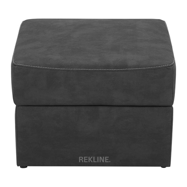 Large Grey Fabric Footstool | Storage Ottoman for Sofa | 49cm H x 66cm W x 56cm L - Square  | Florence by REKLINE