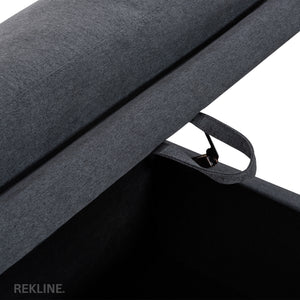 Large Grey Fabric Footstool | Padded Storage Ottoman for Sofa | 55cm H x 52cm W x 73cm L - Square  | Bari by REKLINE