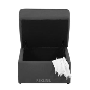 Large Grey Fabric Footstool | Storage Ottoman for Sofa | 49cm H x 66cm W x 56cm L - Square  | Sicily by REKLINE