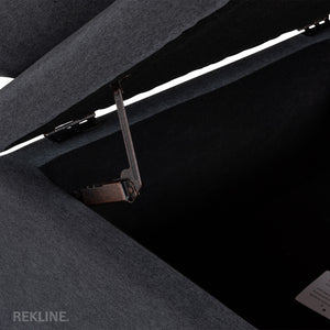 Large Grey Fabric Footstool | Padded Storage Ottoman for Sofa | 55cm H x 52cm W x 73cm L - Square  | Bari by REKLINE