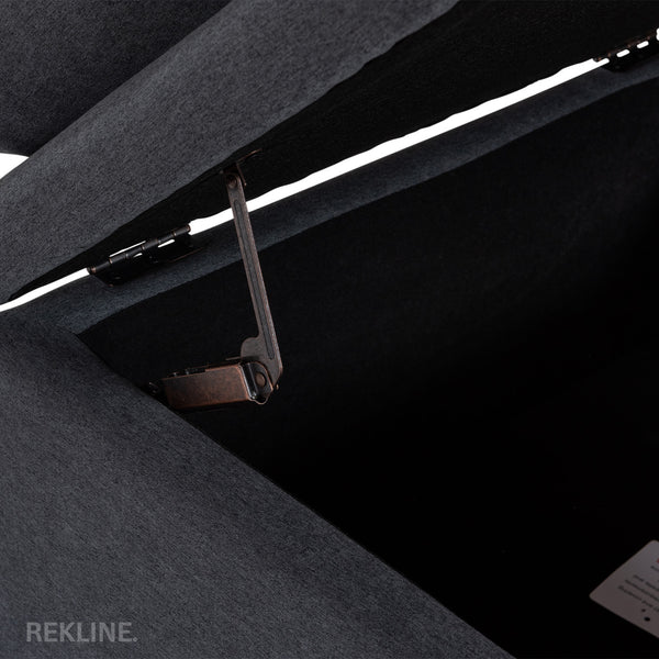 Large Grey Fabric Footstool | Padded Storage Ottoman for Sofa | 55cm H x 52cm W x 73cm L - Square  | Bari by REKLINE