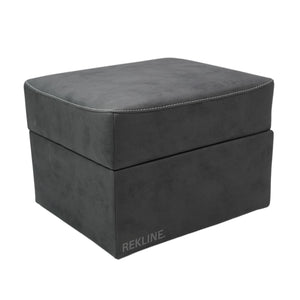 Large Grey Fabric Footstool | Storage Ottoman for Sofa | 49cm H x 66cm W x 56cm L - Square  | Florence by REKLINE