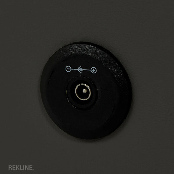 Narrow 2 Drawer Bedside Table With Lights LED & Fingerprint Lock | Table Glass Top with Built-in Wireless Charger & BT Speakers | Modern Nightstand + USBc | Phoenix