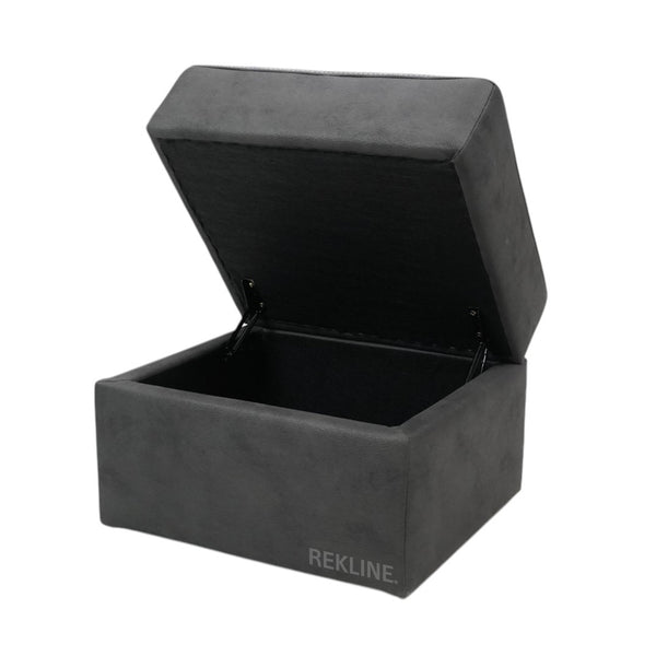 Large Grey Fabric Footstool | Storage Ottoman for Sofa | 49cm H x 66cm W x 56cm L - Square  | Florence by REKLINE