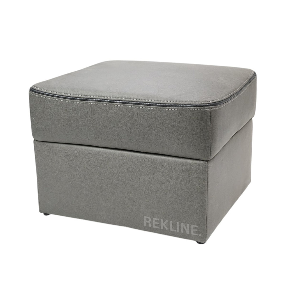 Large Grey Fabric Footstool | Storage Ottoman for Sofa | 49cm H x 66cm W x 56cm L - Square  | Tuscany by REKLINE