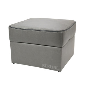 Large Grey Fabric Footstool | Storage Ottoman for Sofa | 49cm H x 66cm W x 56cm L - Square  | Tuscany by REKLINE