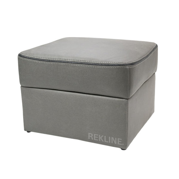 Large Grey Fabric Footstool | Storage Ottoman for Sofa | 49cm H x 66cm W x 56cm L - Square  | Tuscany by REKLINE