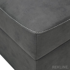 Large Grey Fabric Footstool | Storage Ottoman for Sofa | 49cm H x 66cm W x 56cm L - Square  | Florence by REKLINE