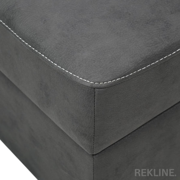 Large Grey Fabric Footstool | Storage Ottoman for Sofa | 49cm H x 66cm W x 56cm L - Square  | Florence by REKLINE