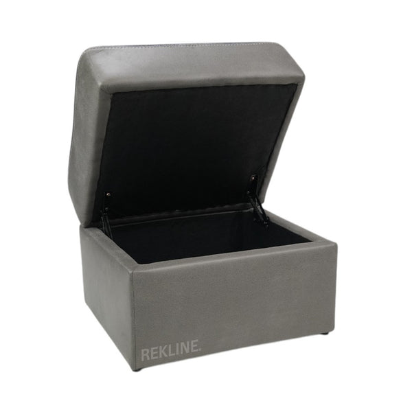 Large Grey Fabric Footstool | Storage Ottoman for Sofa | 49cm H x 66cm W x 56cm L - Square  | Tuscany by REKLINE