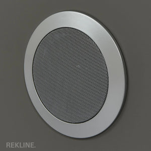 Small Grey 3 Drawer Faux Leather Bedside Table With Lights LED & Fingerprint Lock | Round Table Glass Top & Built-in Wireless Charger | Bluetooth Modern Nightstand + USBc & Speakers  | Florida