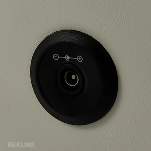 Small Off-White 2 Drawer Bedside Table With Lights LED & Hidden Safety Box | Square Table Glass Top & Built-in Wireless Charger | Bluetooth Modern Nightstand + USBc + Speakers  | California