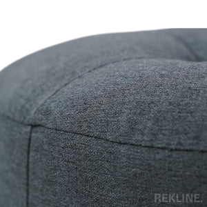 Small Round Grey Fabric Pouffe Footstool for Sofa | 38cm H x 35cm W | Vaneto Stool by REKLINE