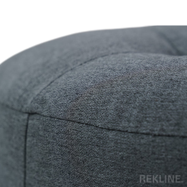 Small Round Grey Fabric Pouffe Footstool for Sofa | 38cm H x 35cm W | Vaneto Stool by REKLINE