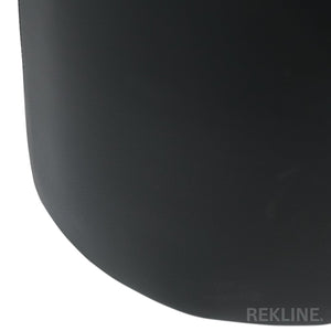 Large Round Black Leather Pouffe Footstool for Sofa | 41cm H x 38cm W | Vaneto Stool by REKLINE