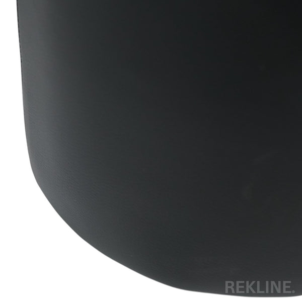 Large Round Black Leather Pouffe Footstool for Sofa | 41cm H x 38cm W | Vaneto Stool by REKLINE